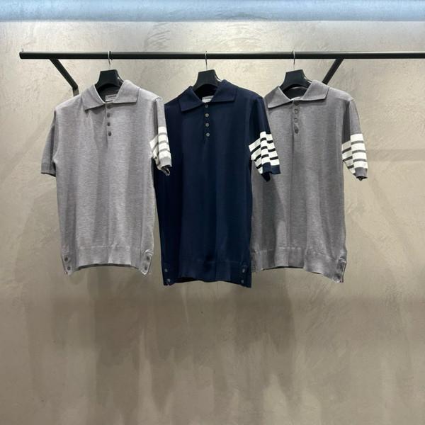 톰브라운 4bar 메리노울 반팔니트