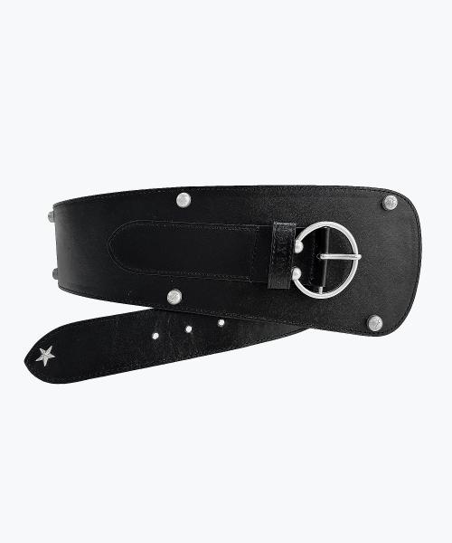 홀리 스타 앰블럼 소가죽 벨트_블랙