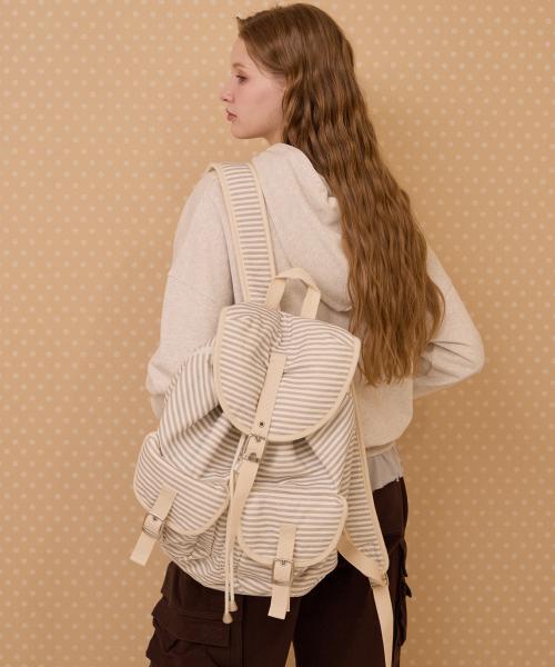 유틸리티 스트랩 포켓 백팩 [멜란지 그레이]