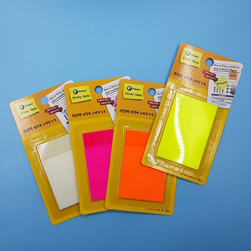 프린텍 반투명 스티키노트 점착메모지 51 X 76mm 백색 투명메모지