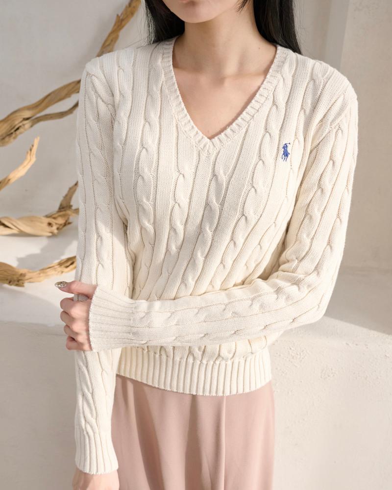 폴로 랄프로렌 여성 라운드넥 브이넥 니트 스웨터