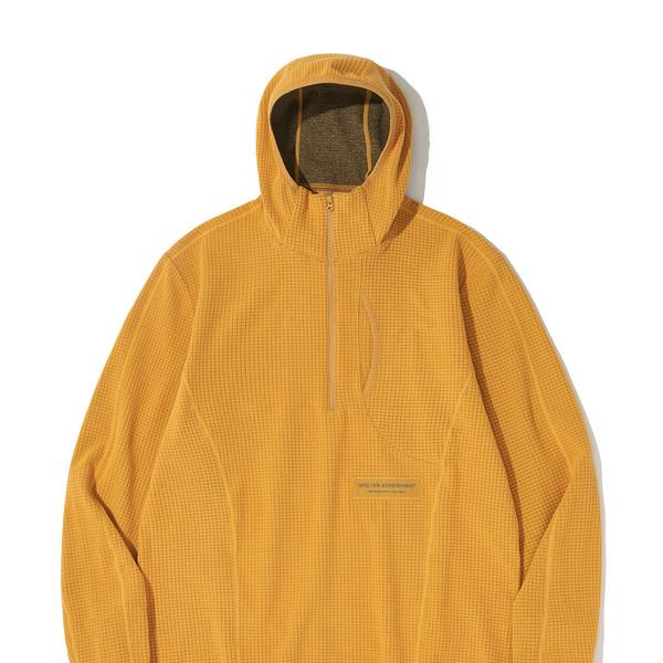 SQUARE FLEECE HOOD PULLOVER_YELLOW_WLT035