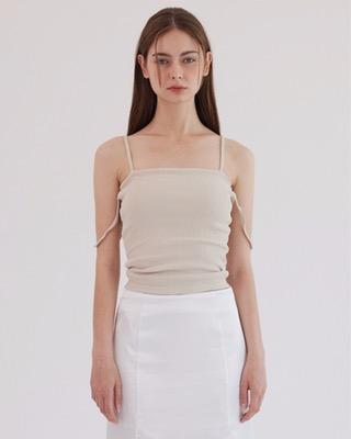 side strap span sleeveless [beige]