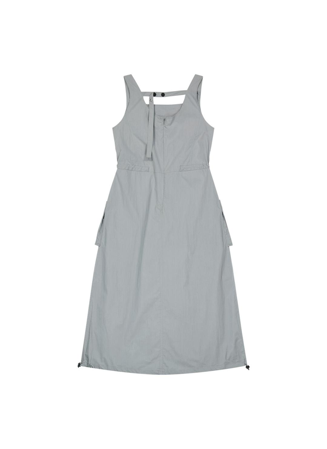 Nylon Cargo Dress-Grey