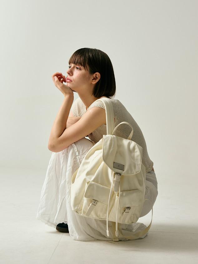 SYMBOL NYLON BACKPACK[IVORY]