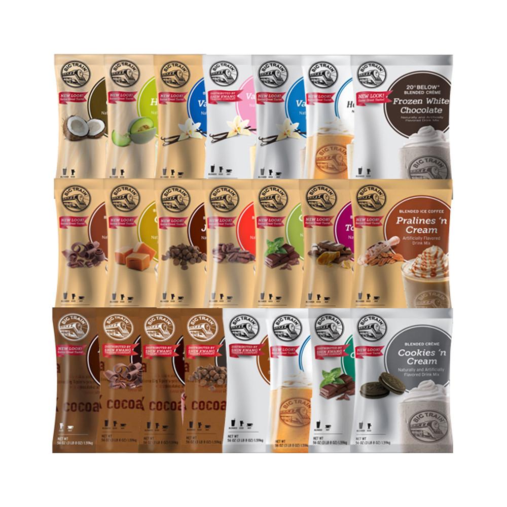 빅트레인 파우더 22종 모음 (바닐라 모카 초코 쿠키앤크림 커피 핫코코아 등 카페용 파우더)