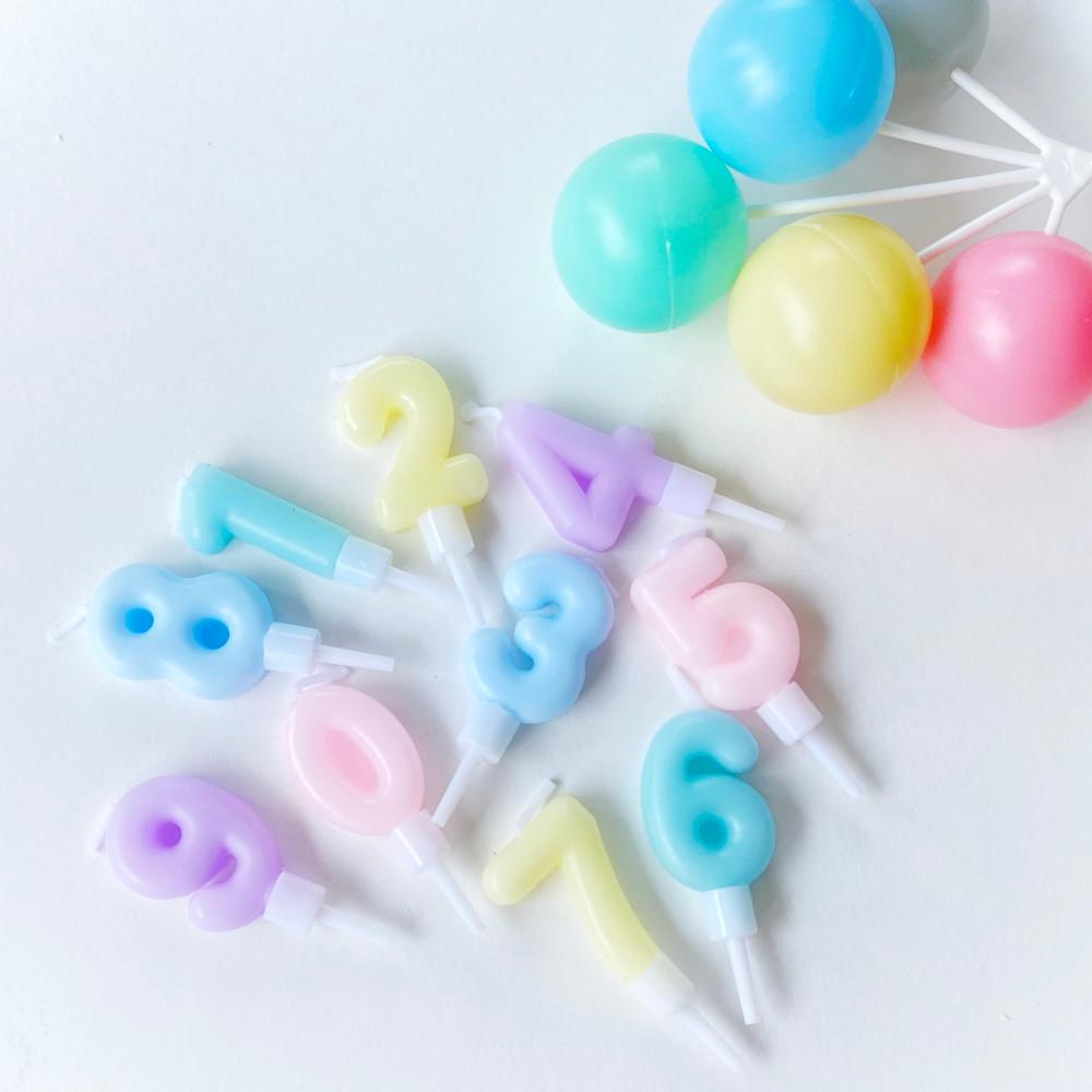 미니숫자초 0부터9까지(10개입)세트 파스텔 생일초 파티초