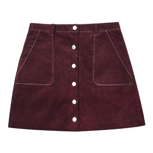 iuw1277 button corduroy skirt (wine)