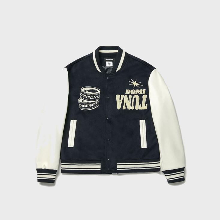 (11월7일 예약배송)튜나 자수 바시티 자켓_네이비