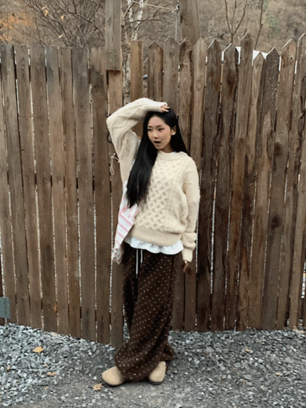 [오버핏/따숩] 네티 도트 조거 팬츠 (2col)