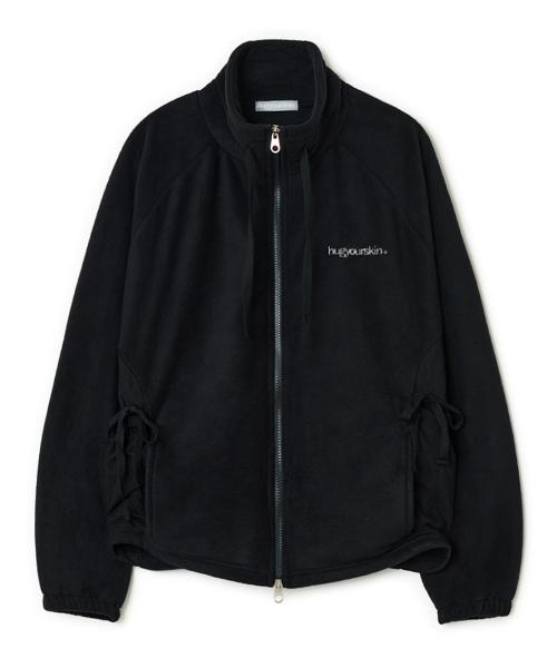 드로우 스트링 플리스 집업 (블랙)