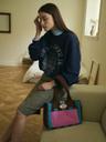 Color block Corduroy bag