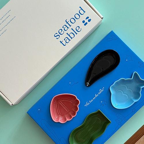 [mini plate] 씨푸드 테이블 4종 (set 5%, gift box)