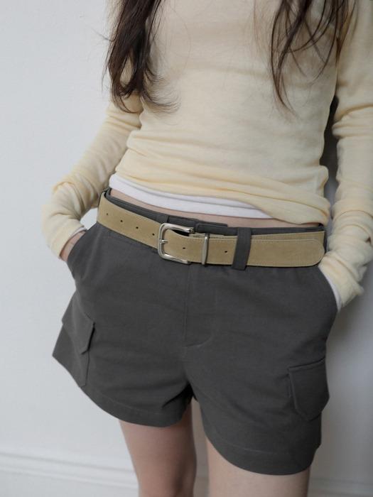 [2차] SUEDE BELT_BEIGE