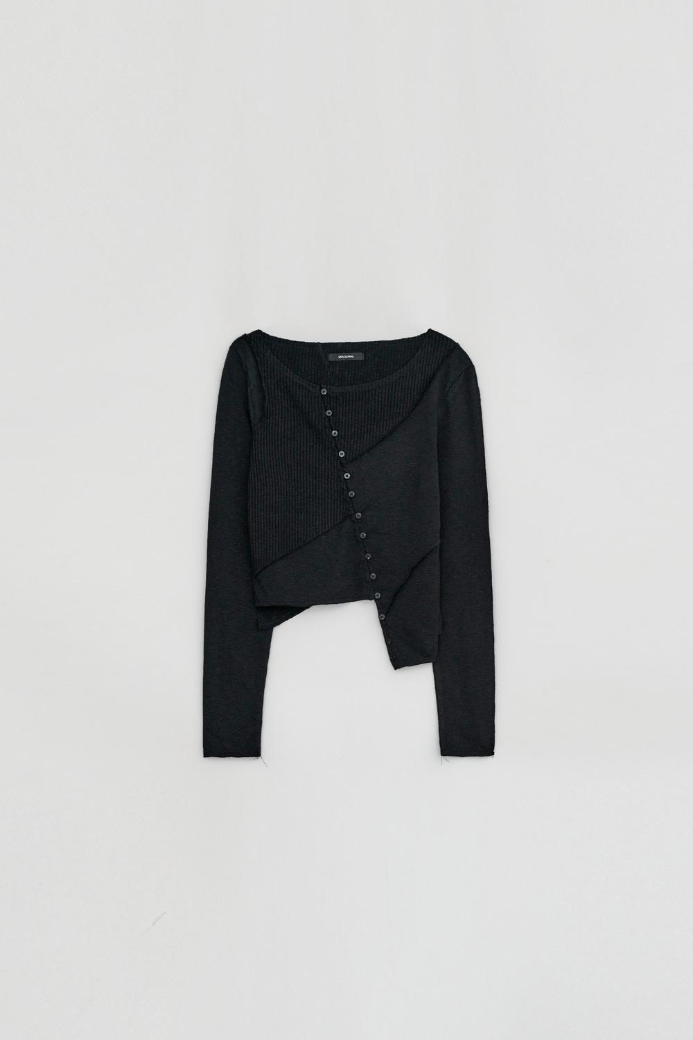 UNBALANCED BUTTON UP TOP