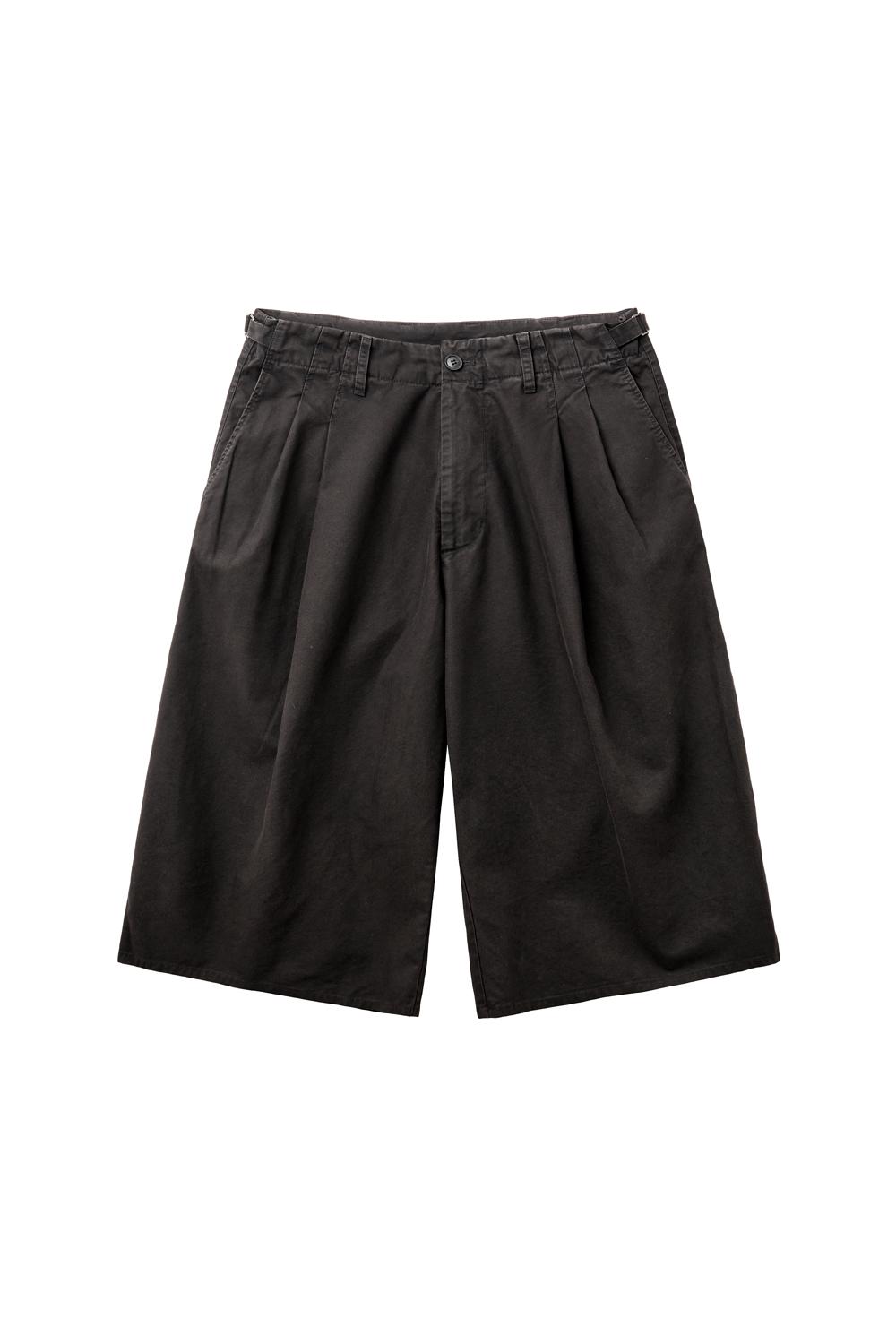 Dyed Pleats Shorts Purple Brown