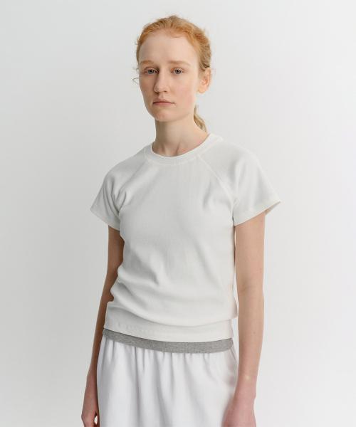 RAGLAN RIB T-SHIRT (WHITE)