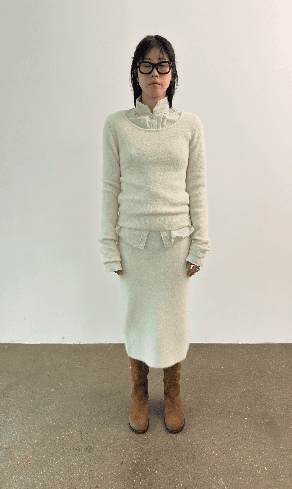 Alpaca scoop neck top