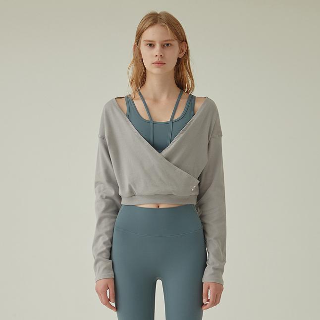 크로스 크롭 스웨트 티 하버미스트