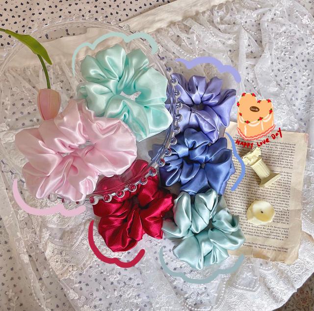 레브랑스✨ver.2 트윙클 새틴 공단 스크런치✨ (홈카페 / 곱창밴드 / 슈슈)