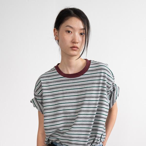 Oversized Striped T (Gray)