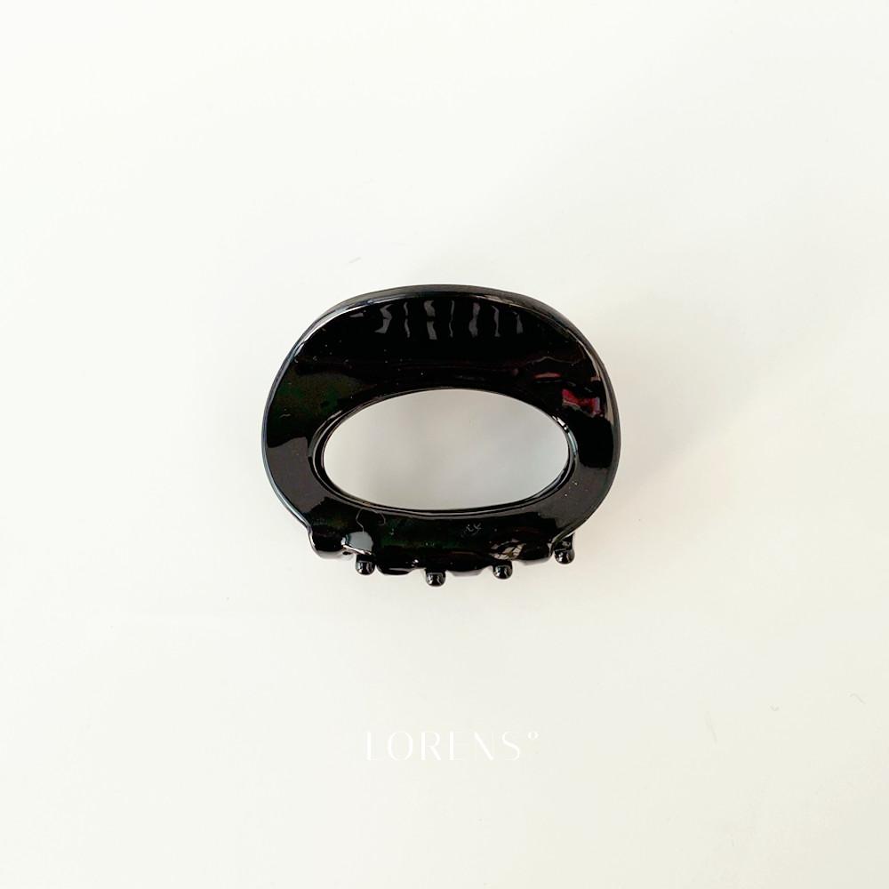 로렌스 조약돌 둥근 반머리집게핀 블랙 셀룰로오스 프랑스핀 검정 빈티지 올림머리 고급헤어핀