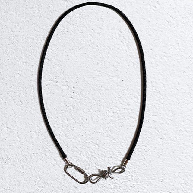 스냅 메탈 끈 목걸이 2 color