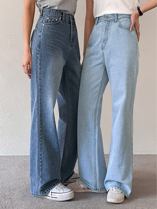 [2천장판매 | NEW컬러추가][MADE] 무드닝 더프 와이드 부츠컷 데님 팬츠 (vintage  denim)