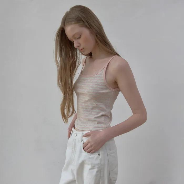 stripe camisole (pink)