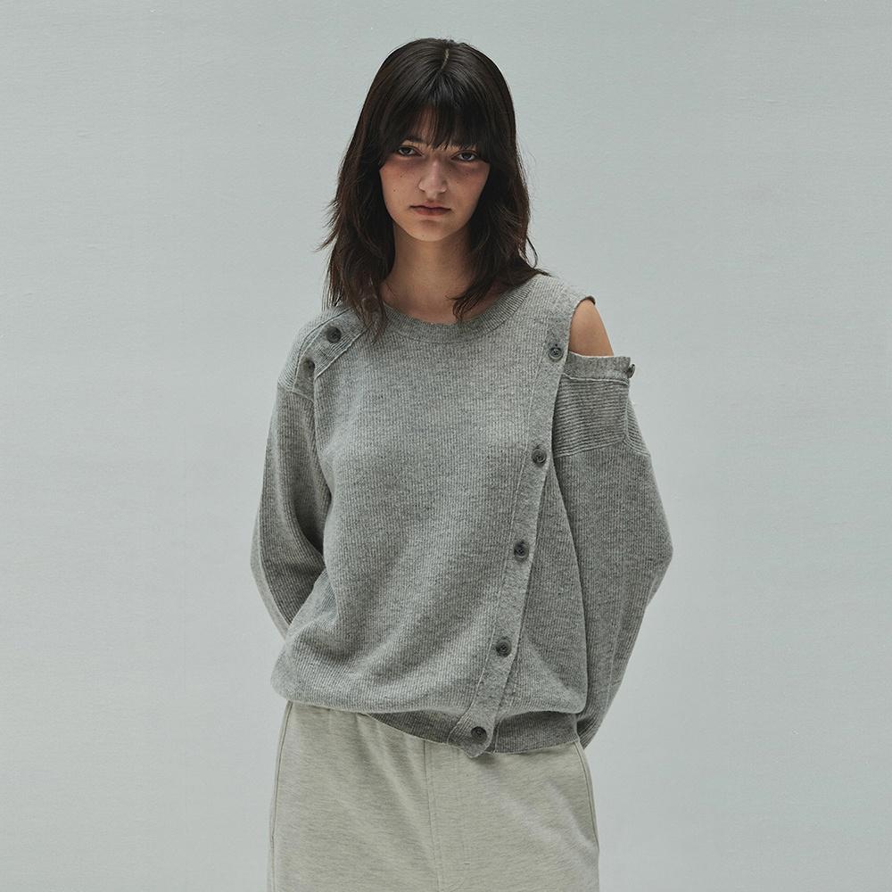 WOOL BUTTON KNIT (grey)