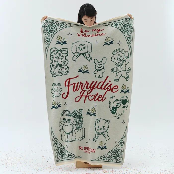 [RRxNAON] FURRYDISE BLANKET IVORY