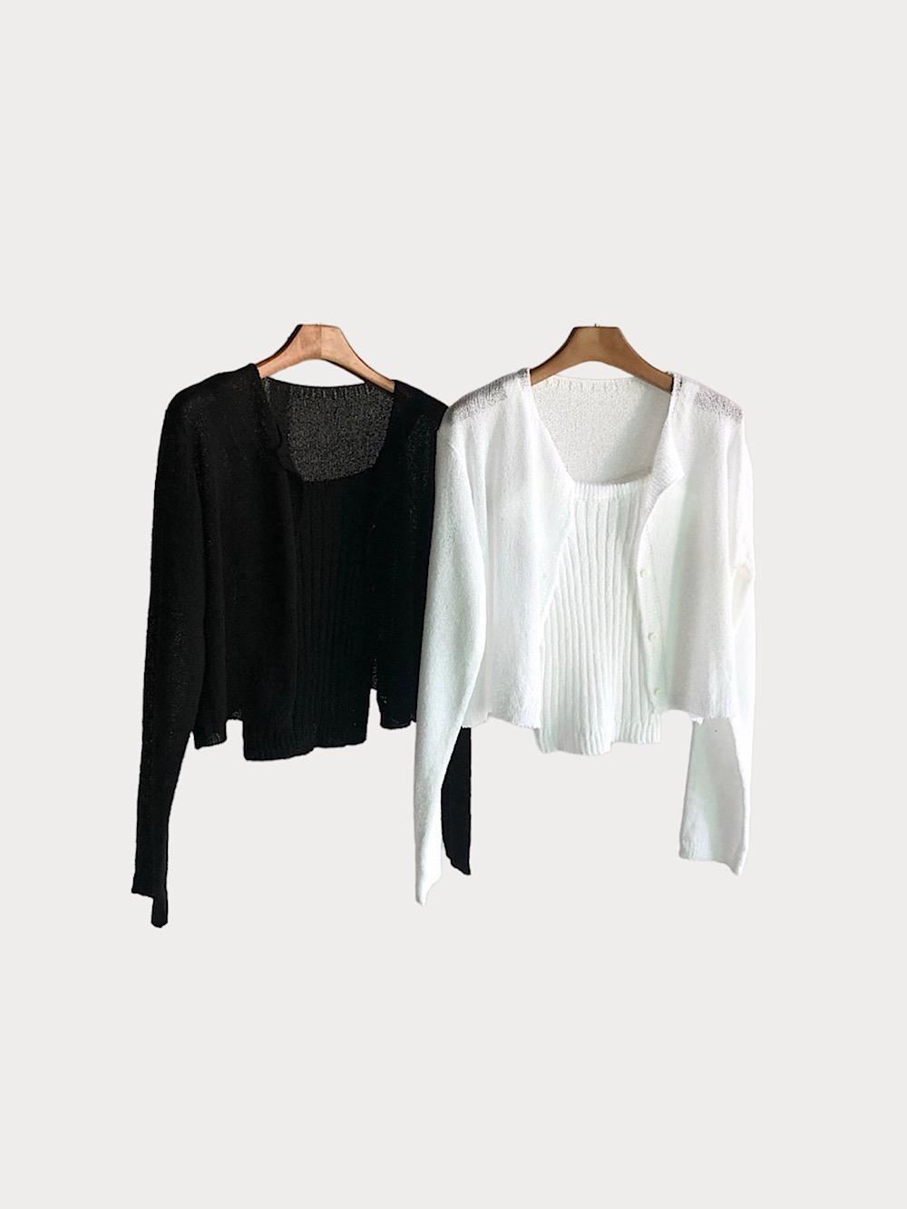 cardigan top set / 2color