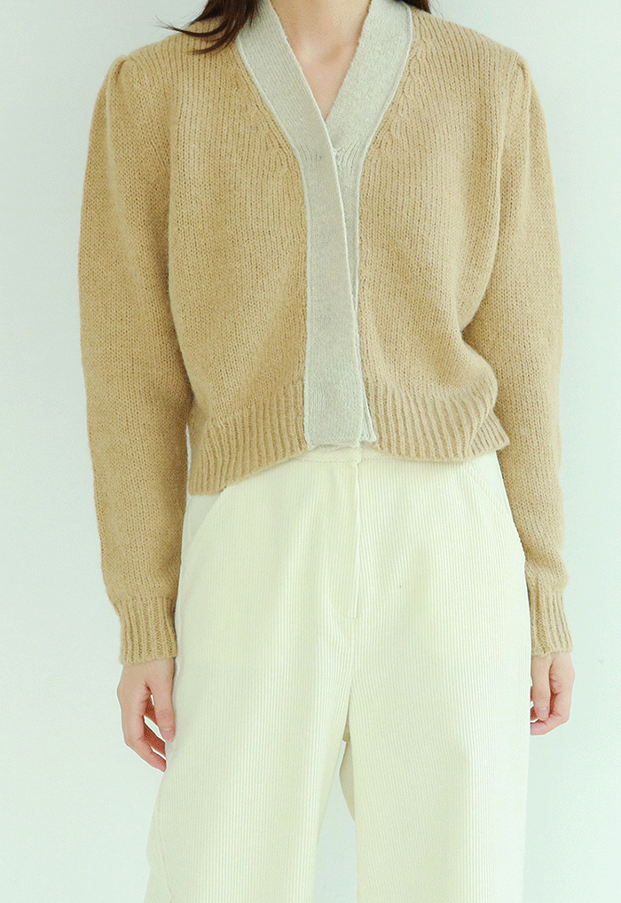 히든버튼 울 니트 가디건