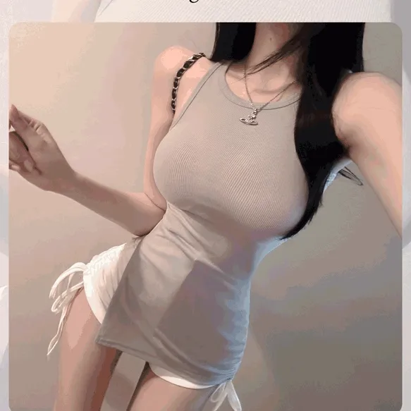 [최저가✨/인생나시💕] 롱 슬릿 트임 골지 슬림나시 (4colors)