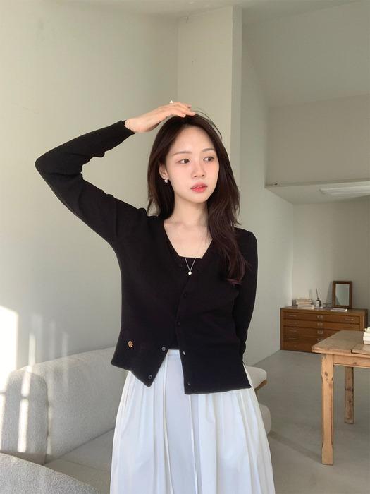 V-neck Cardigan & Sleeveless Top Set_4color