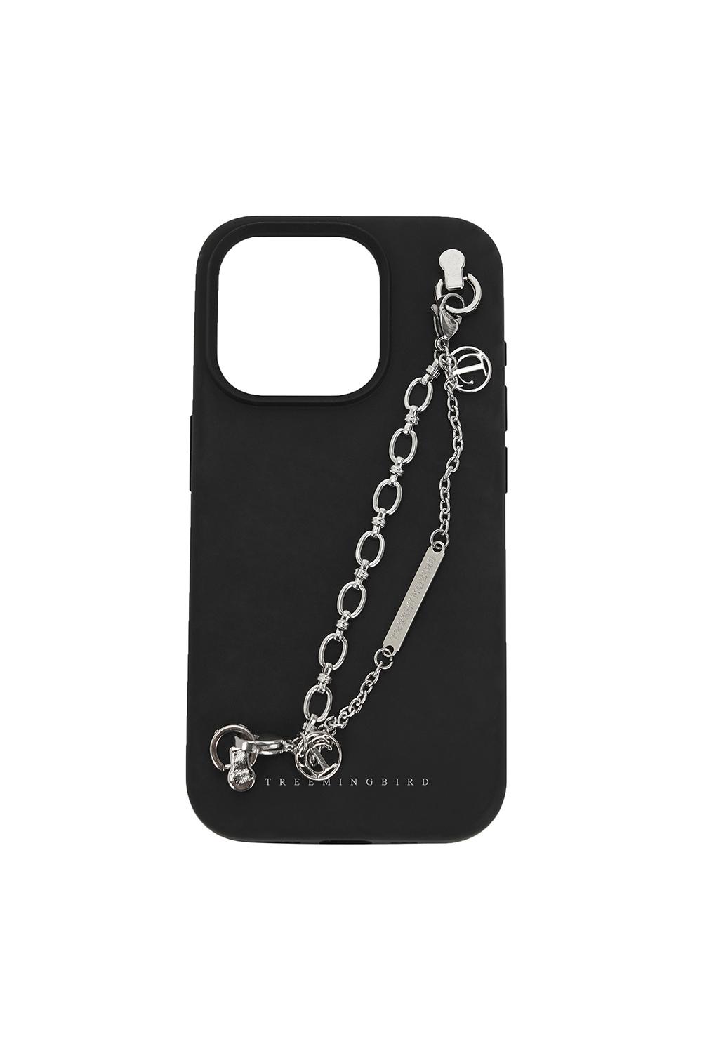 Layered Chain Strap Phone Case [ Black ]