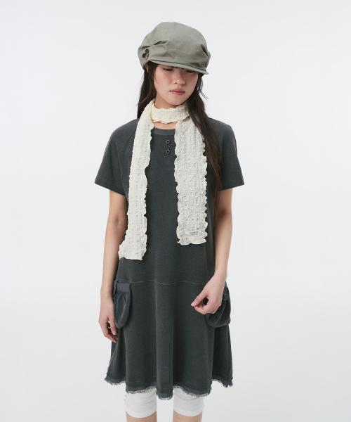 SUMMER WRINKLE SCARF, IVORY