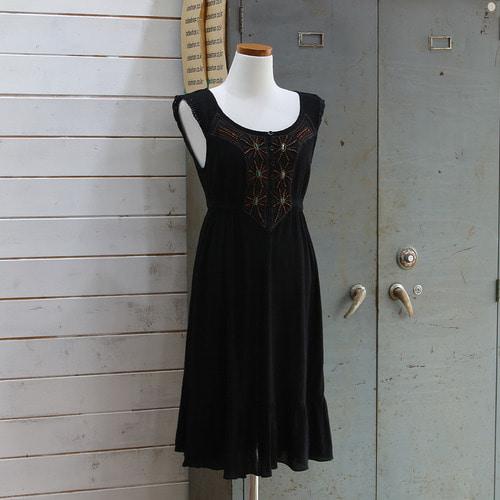 (vintage) Forbidden 에스닉 자수 민소매 원피스 (여성용 S)