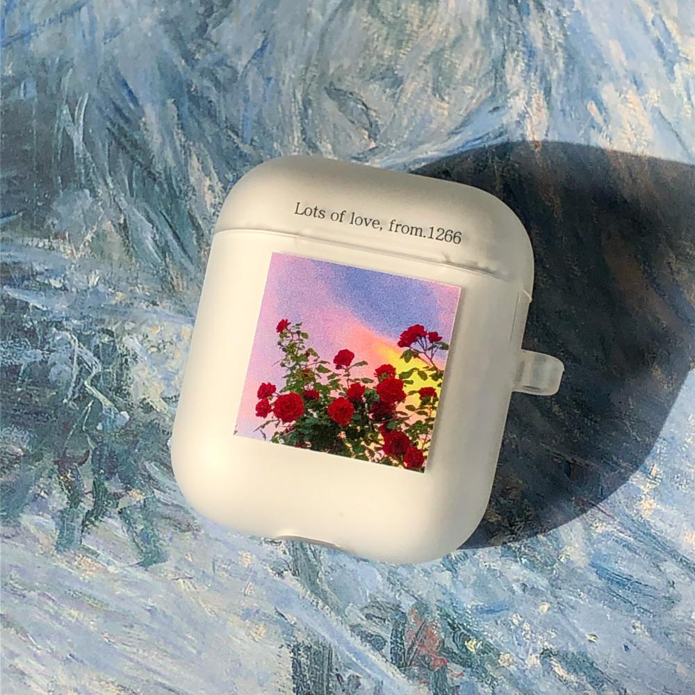 핑크 선셋 반투명 에어팟 케이스