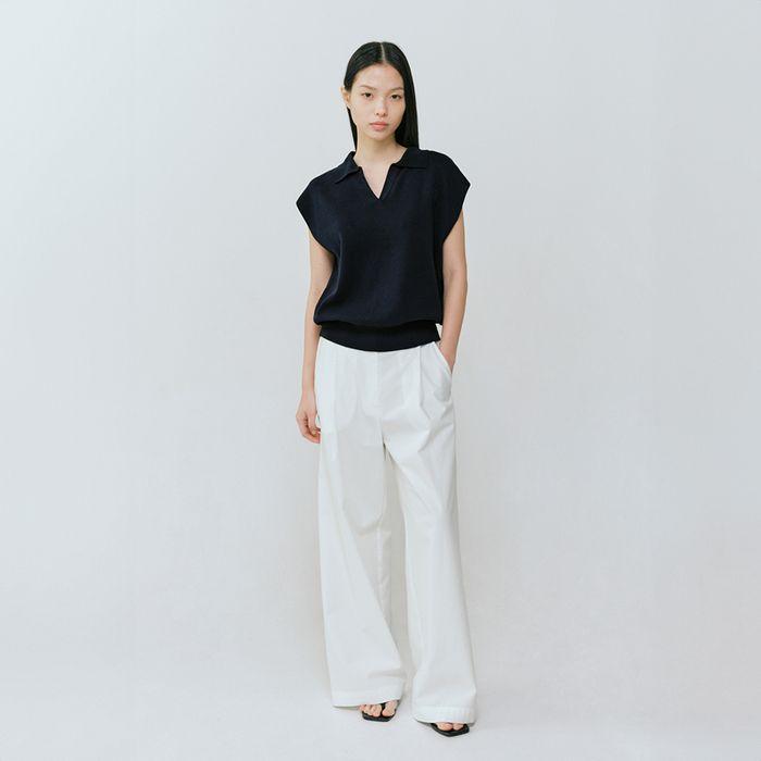 Summer cotton twill pants / White