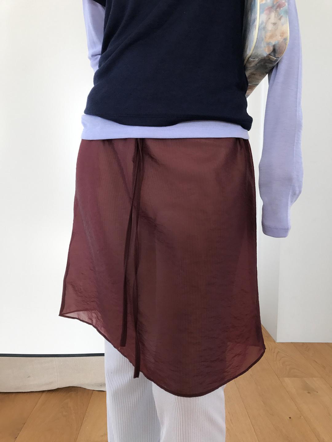 Rouge Organza Layer Skirt, Grape Brown (3c)