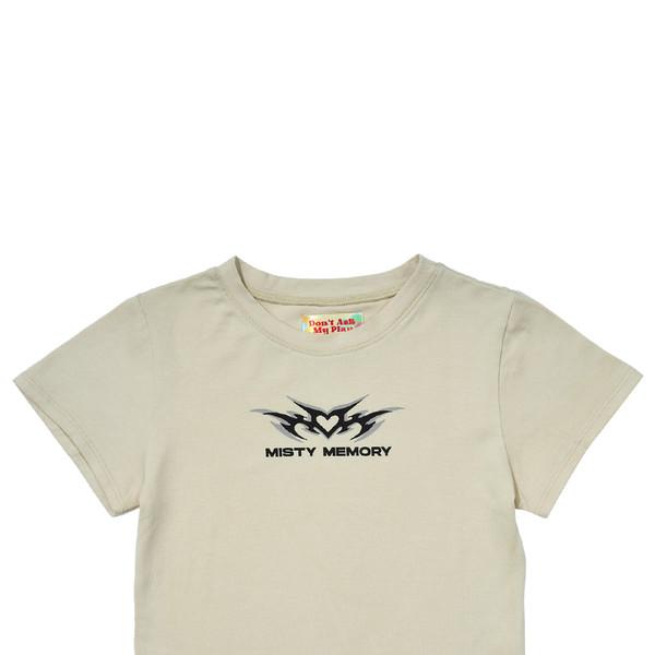 DAMP 'MISTY MEMORY' LOGO CROP TOP_BEIGE
