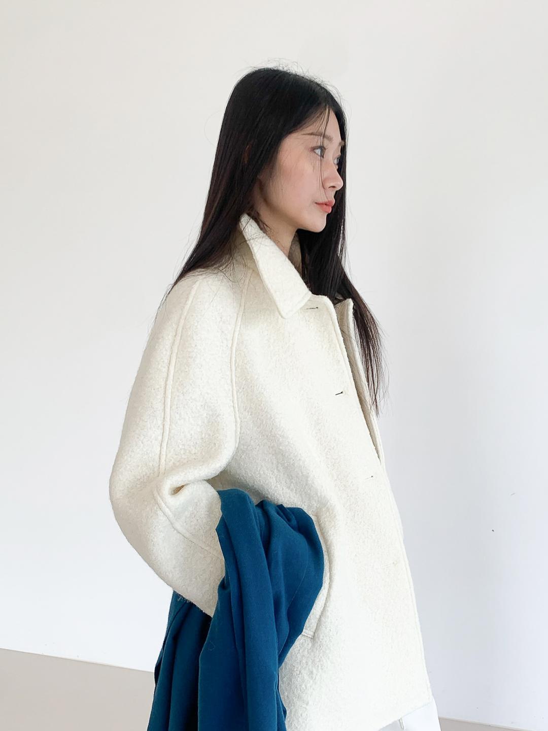 BOUCLE HALF COAT (2COLOR)