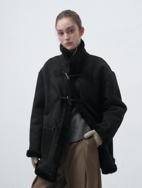 리버시블 무스탕 더플 코트 [BLACK] / WBE4L10522