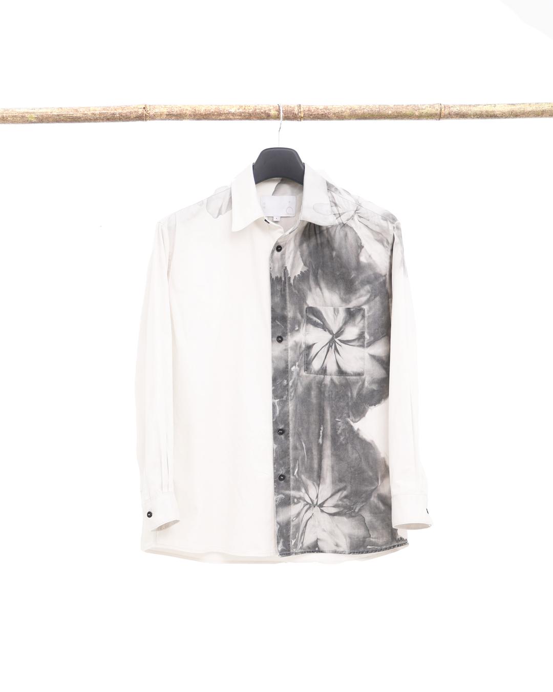 Natural dyeing shirt (indian ink flower)