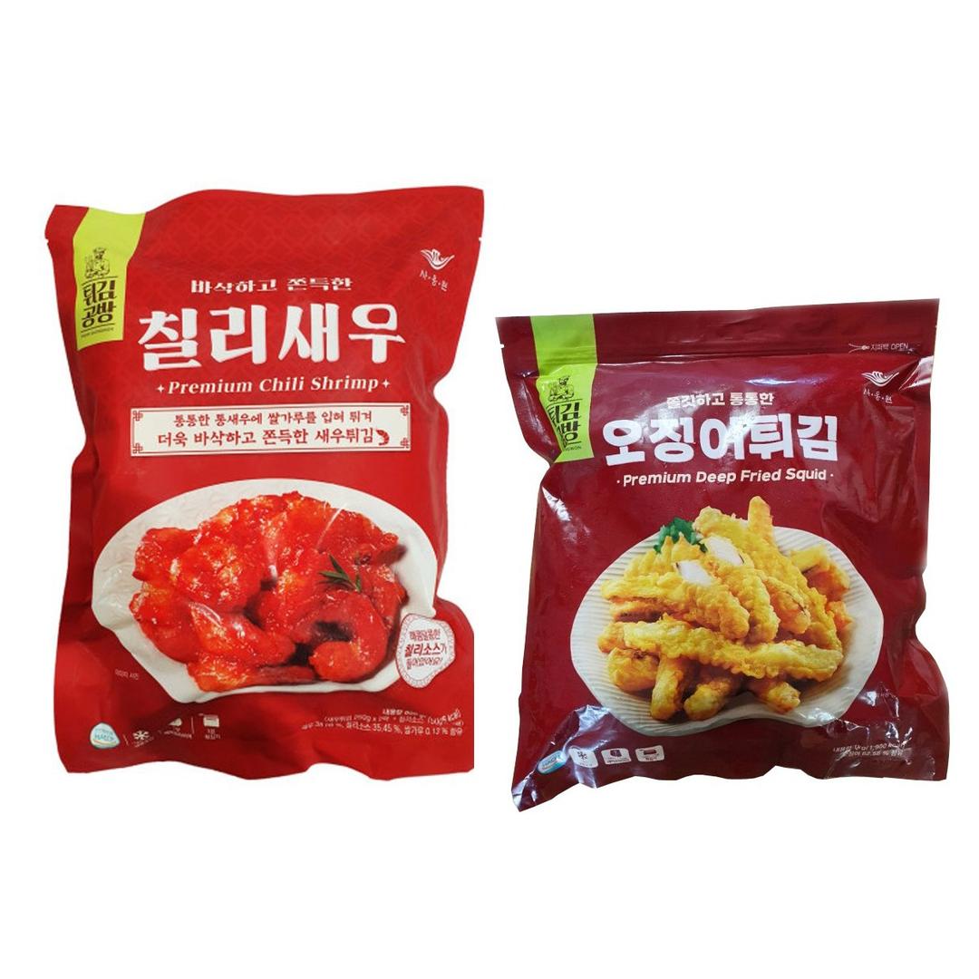 코스트코 사옹원 튀김공방 칠리새우 800g / 사옹원 튀김공방 오징어튀김 1kg (아이스박스 포장발송), 800g, 1개