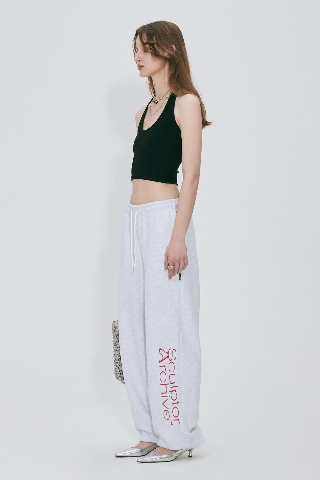 Archive Logo Jogger Pants White Melange