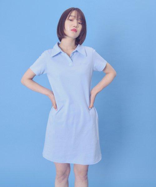 반팔 피케이 원피스 (SKY BL)_FREE