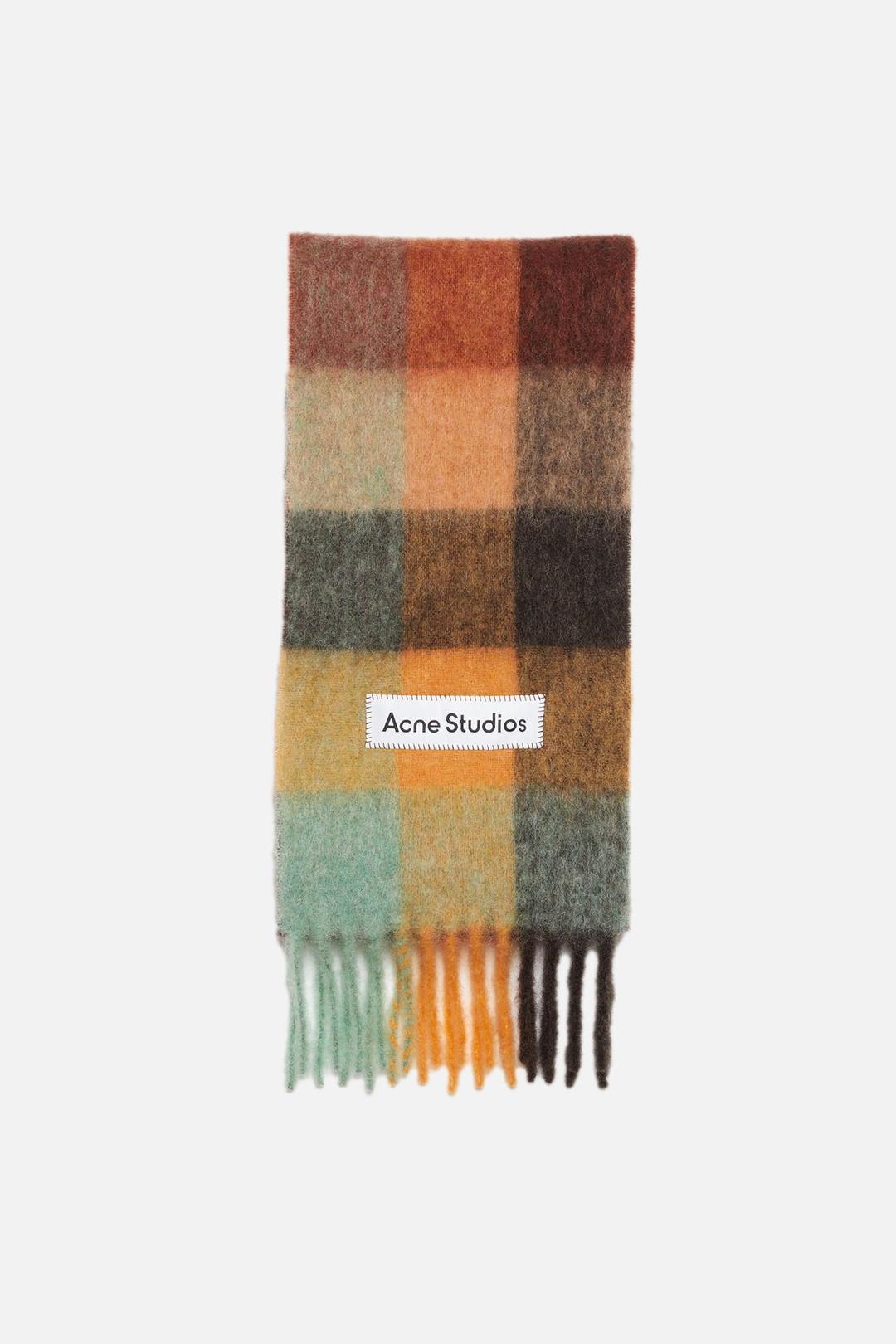 Mohair checked scarf