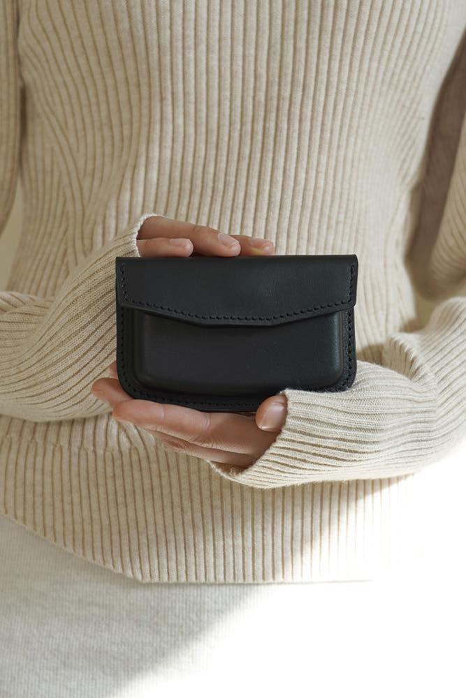 기와 카드지갑 Kiwa card wallet 소가죽 블랙 Black, Somar 소마르